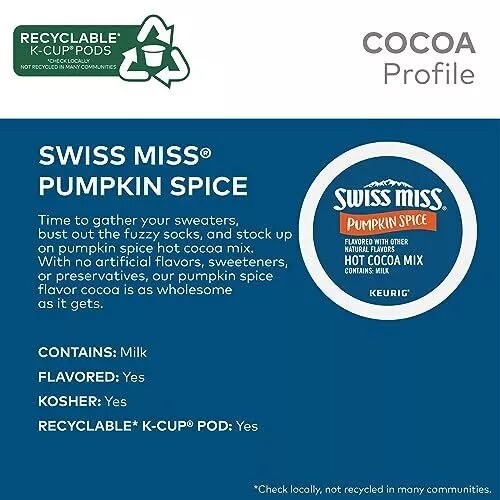 Swiss Miss Pumpkin Spice Hot Cocoa 88 K Cups - Bulk Stock