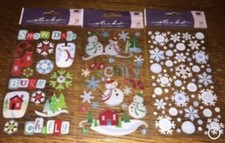 Lot Of 3 Sticko Snowflakes Snowman Snow Days Chilly Christmas Scrapbook Stickers