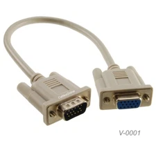 1ft VGA (HD15) Male to Female Monitor Video Cable, CablesOnline V-0001