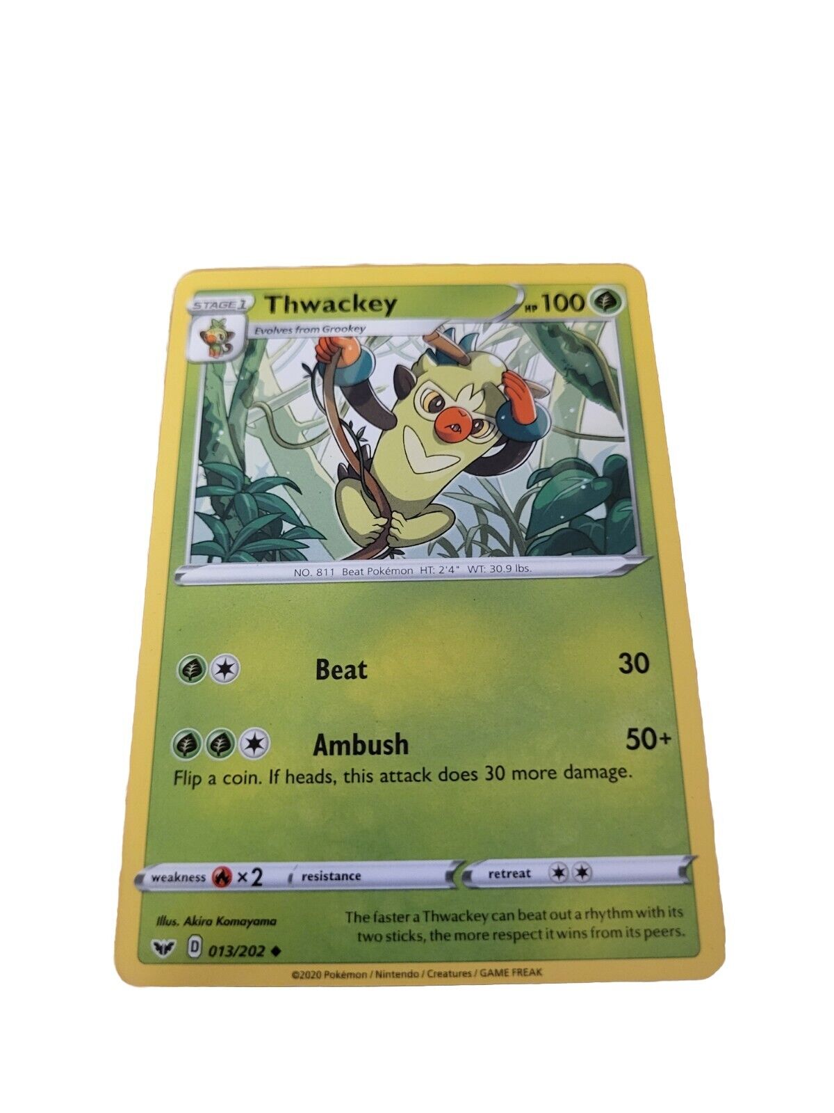 Thwackey Pokemon TCG Card 013/202