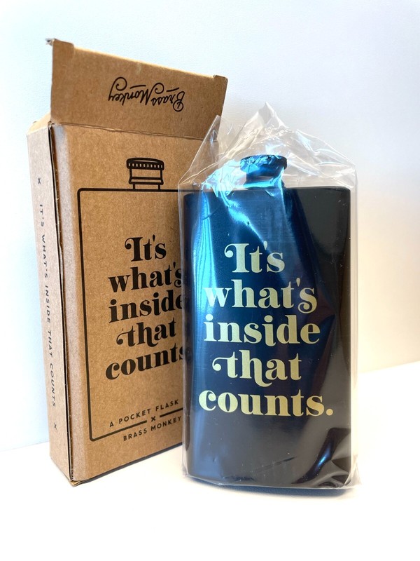 It's What's Inside That Counts Pocket Flask - BRAND NEW IN BOX