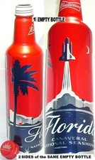 FLORIDA ALUMINUM BOTTLE-BEER CAN CAPE CANAVERAL PARK OCEAN SpaceX SHUTTLE MO BUD