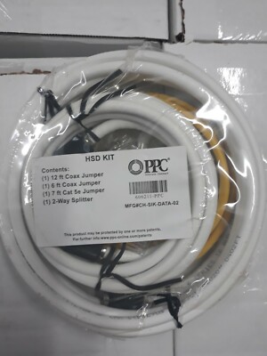 PPC HSD Kit - 12' & 6' Coax, 7' Cat 5e, 2-Way Splitter, Spectrum 606211-PPC