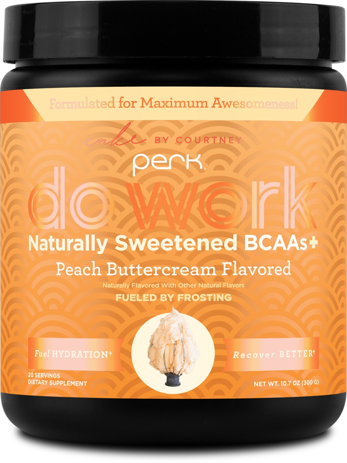 Perk Do Work С натуральными подслащенными аминокислотами ВСАА + Персиковый сливочный крем со вкусом сливочного масла (20 порций)