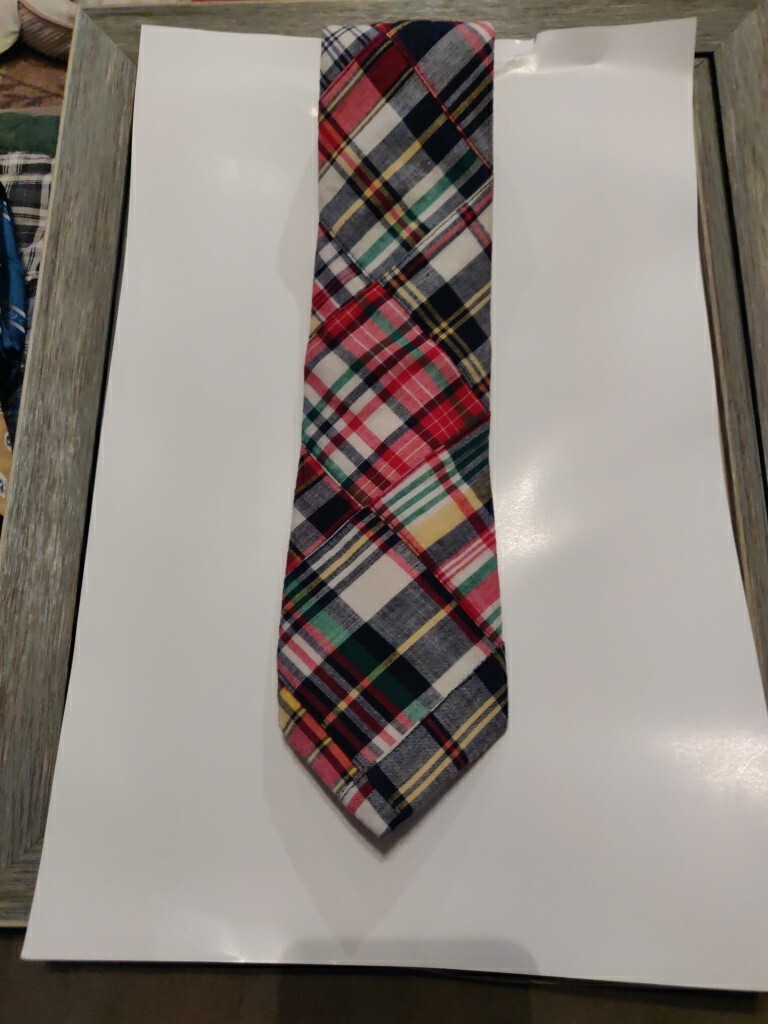 MARK PENDLETON Premium Madras Plaid DESIGNER NECK… - image 1