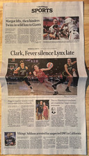 Caitlin Clark & Indiana Fever beat Minnesota -7/15/2024 MPLS sports section
