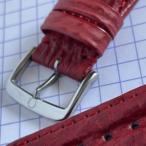Rare 20mm RED OMEGA Double-ridge Sharkskin Strap. Includes Buckle. Deadstock. - Picture 16 of 24
