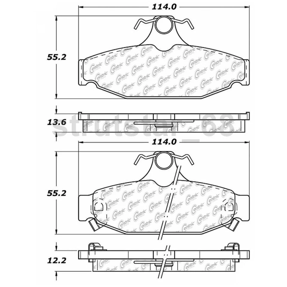 Juego de pastillas de freno de disco Centric Parts 2 piezas delanteras traseras para Chevrolet Camaro 1985-1992 Foto 3 de 4