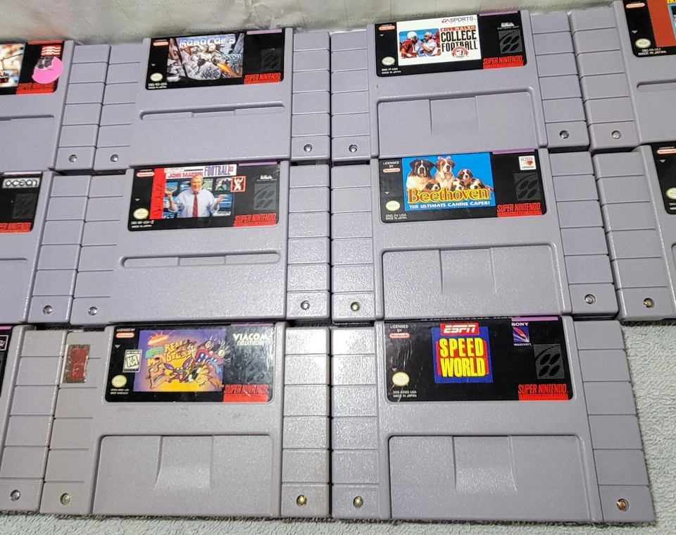 Super Nintendo SNES Game Lot (14) - Robo Cop 3, Mega Man X, GP-1 Pt 2 + - Image 4 of 4