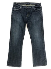 Earl Jean 78 Western Boot Cut Jean Mens Tag 34x34 Actual 35x30 USA Blue Denim