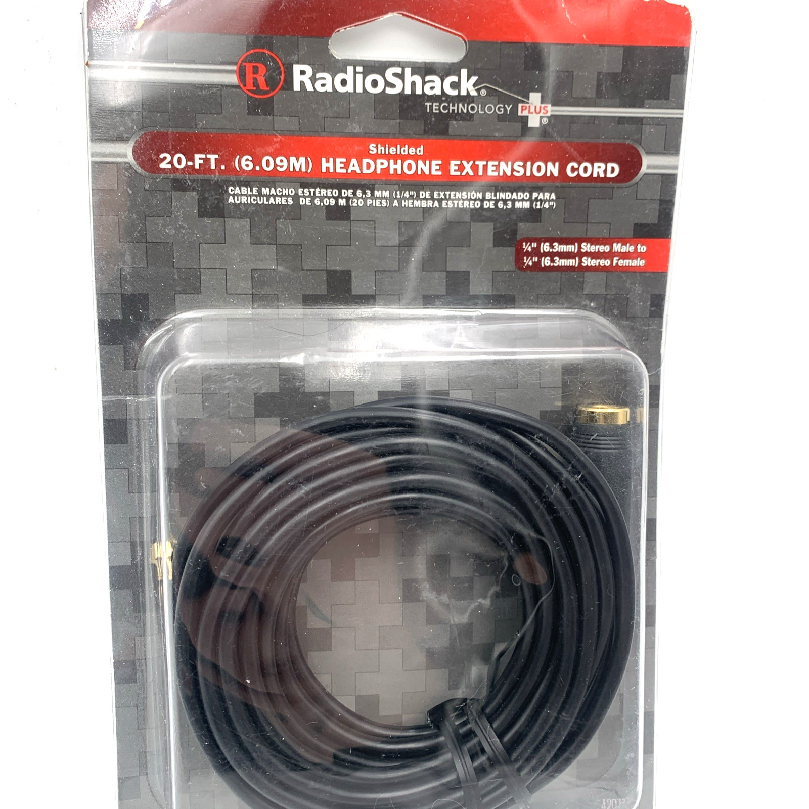 Radioshack Headphone Extension Cord 20ft 1/4 Male to 1/4 Fem