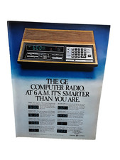 1982 Computer Radio General Electric GE Original Print Ad Vintage 80s