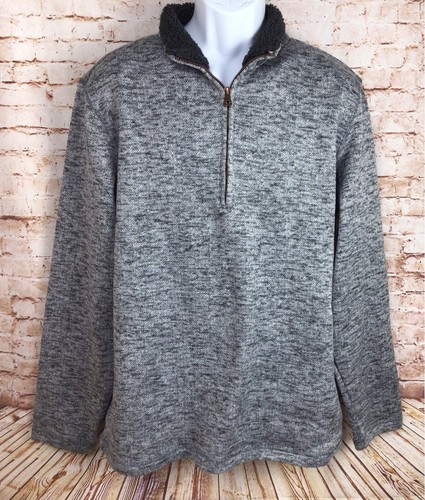 Herren Original Wetterfester Pullover Fleecepullover Gr. L grau 1/4 Zip Sweatshirt - Bild 1 von 6