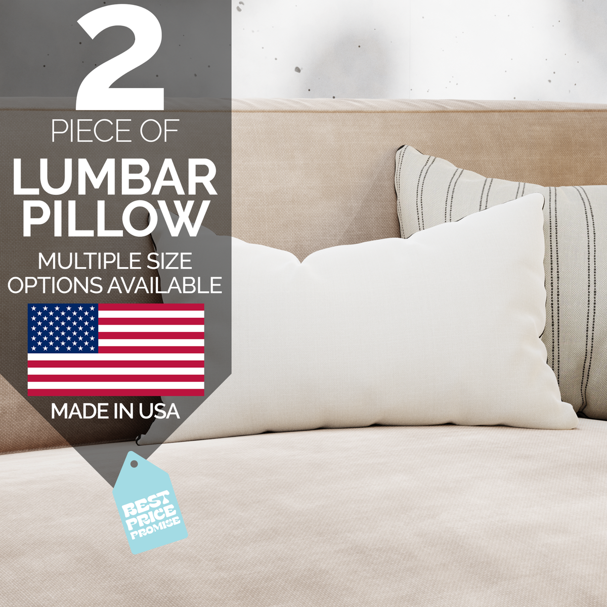 Discount Pillow Factory Boudior Pillows Lumbar Pillows Insert Made