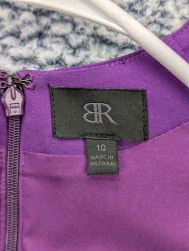 Banana Republic Pencil Dress Womens 10 Midi Sleeveless V Neck Cocktail Purple - Picture 11 of 12