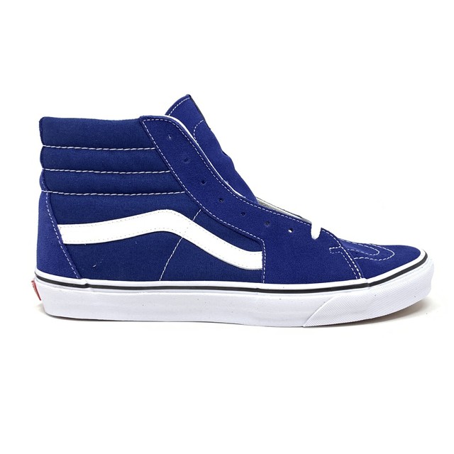 blue and white high top vans