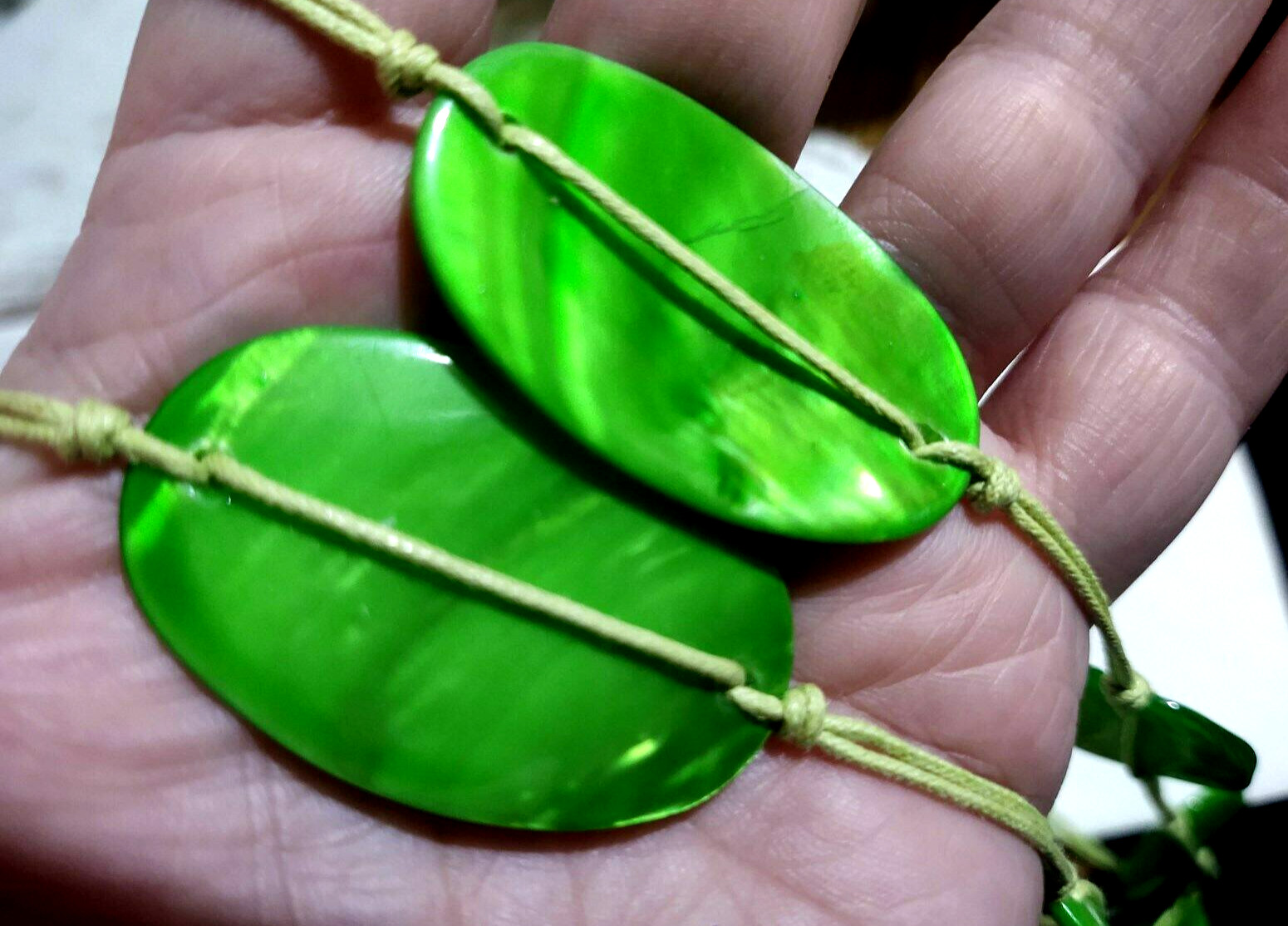 VTG Statement Mod String Hippie Long Necklace Lim… - image 2