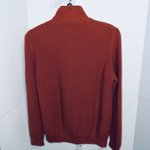 Women’s LL Bean Rust Knit Full Zip Sweater Size Large - Picture 4 of 5