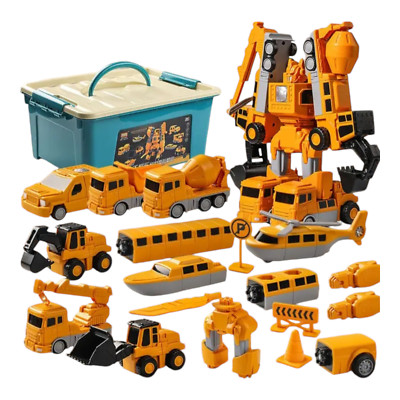 35pcs magnetic transform engineering car assembled toys