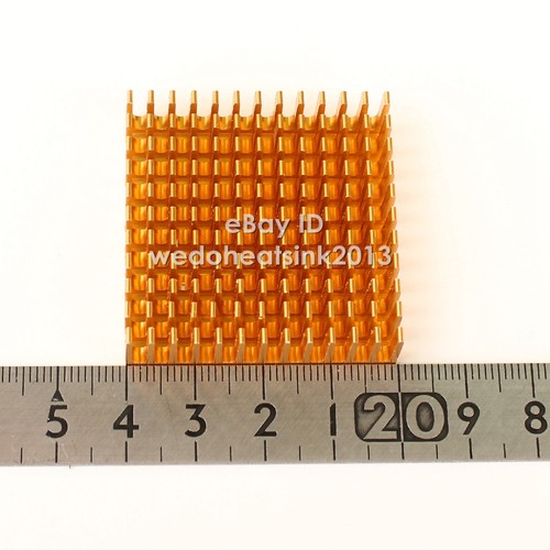 10 pièces dissipateur chauffant aluminium 40 mm x 40 mm (or) - Photo 3/6