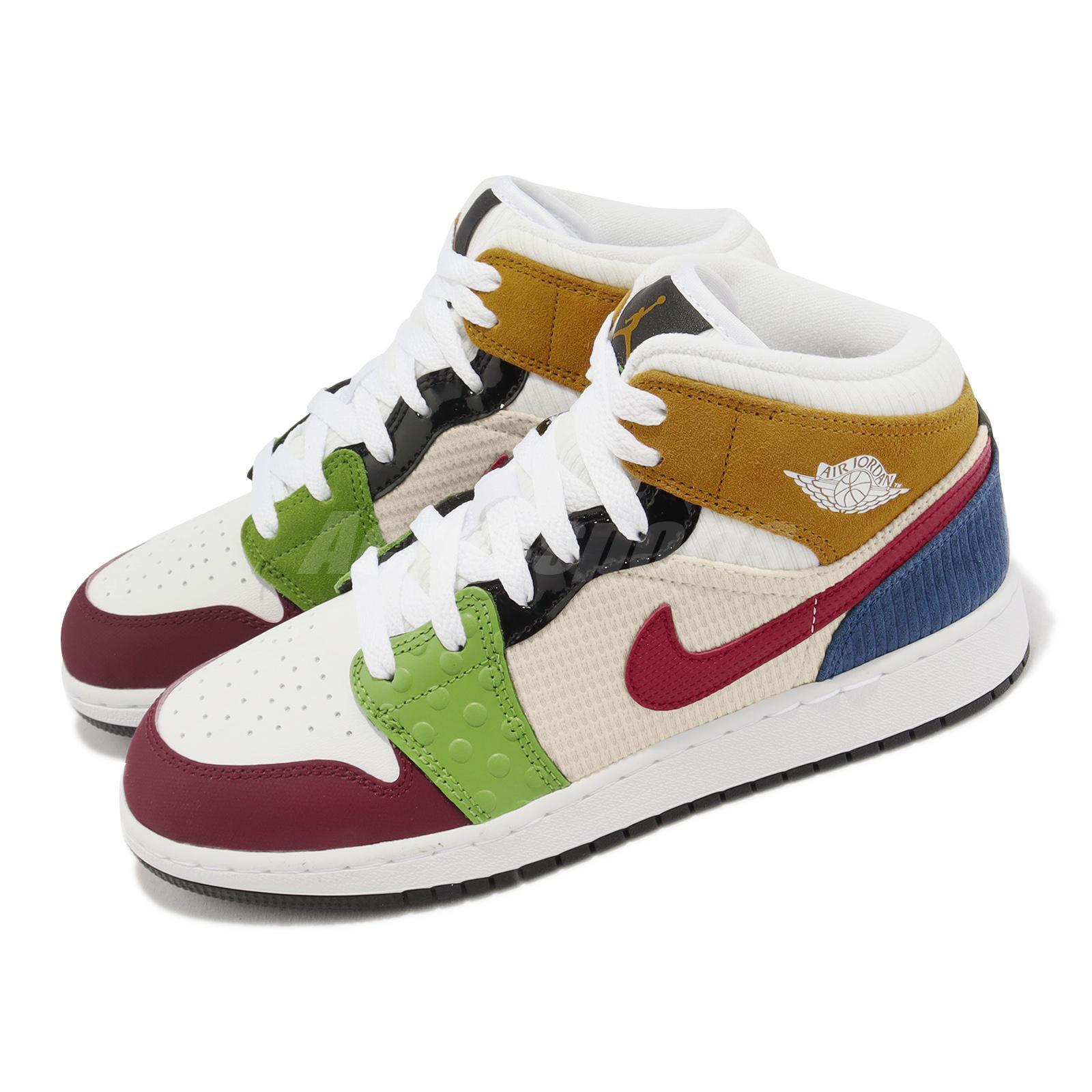 Nike Air Jordan 1 Mid SE GS Messy Room Patchwork Kids AJ1 Casual Shoe  DR6957-100