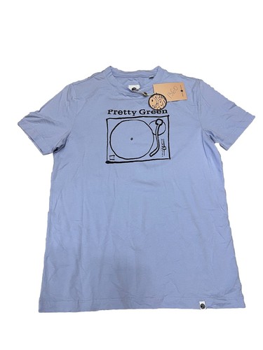 Pretty Green Deck Sketch T Shirt Blue Lavander, Size M