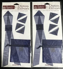 Lot Of 2 Creative Imaginations Navy Blue Organza Elements For Scrapbook Photos
