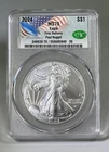 2024 American Silver Eagle CAC MS-70 First Delivery Paul Nugget Signed Label