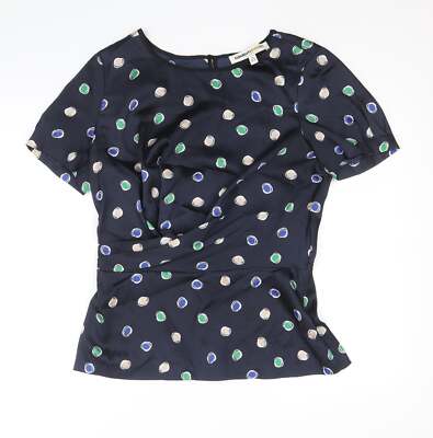 Clements Ribeiro Womens Black Polyester Blend Blouse Size 12
