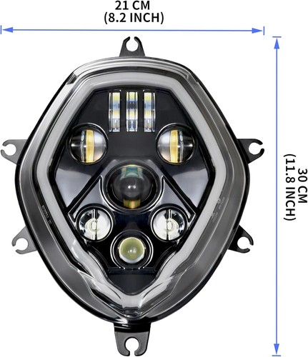 LED Headlight w/ Yellow Fog Light For Suzuki V-strom 650 1000 DL650 DL1000 17-20 - Picture 3 of 9