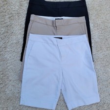Banana Republic Outlet Hampton Fit Bermuda Shorts Lot Of 3 Navy Khaki White Sz 6