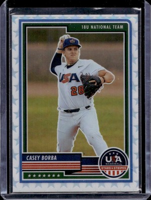 Casey Borba 2023 Panini Stars & Stripes USA Baseball #3 White Stars /99