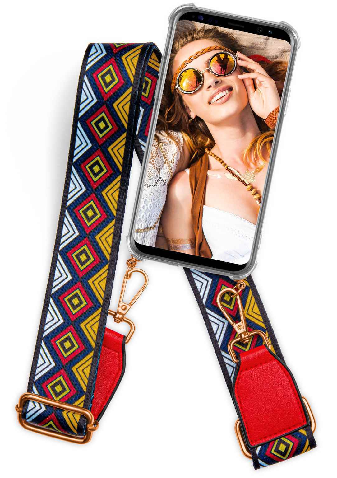 Чехол Handykette для Apple iPhone 14 Umhängeband Прозрачный чехол Hülle mit Band Breit