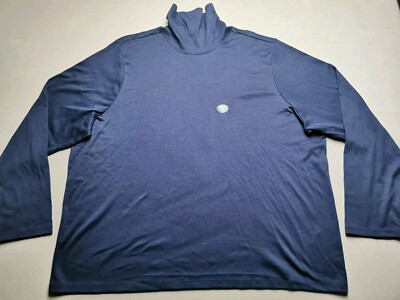 L.L. Bean Damen 3XL Pima Baumwolle Rollkragen Jersey NEU L/Ärmel Freizeit Oberteil Blau