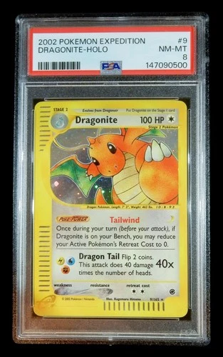 2002 Pokemon Dragonite Expedition 9/165 Holo Foil PSA 8