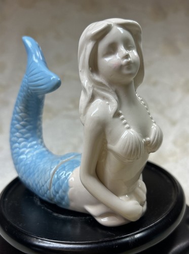 Mermaid 2 Piece Salt And Pepper Shakers 4 1/2 X 5” Blue /White Summer Pool Decor - Picture 2 of 9