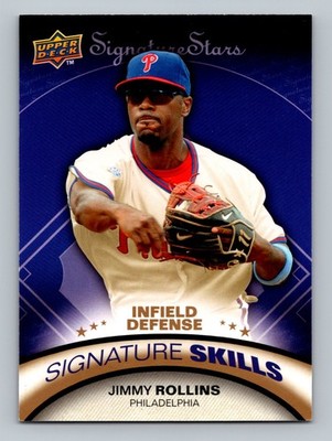 JIMMY ROLLINS SIGNATURE SKILLS 2009 UD SIGNATURE STARS PHILLIES