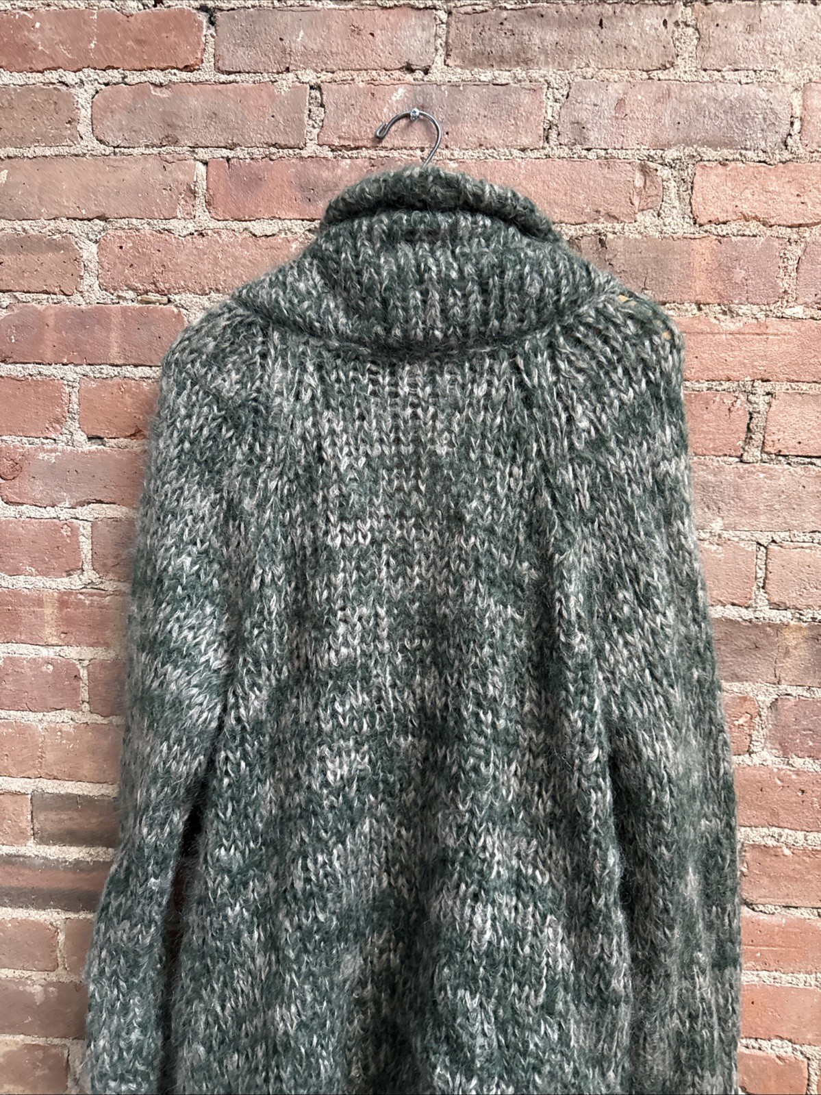 Vintage Alexander McQueen Men’s Cardigan Sweater, Sz Large, Fuzzy Mohair Italy image 9