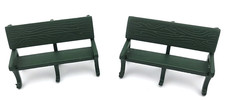 Dept 56 Snow Village Accessories – Lot of 2 Green Metal Park Benches Cast Iron