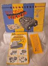 Vtg #1265 Brumberger Stereo 3D Slide Viewer Grey Marble Photographic