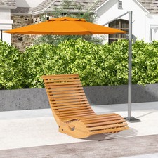 Rustic Sun Lounger Outdoor Garden Rocking Chair Wooden Patio Day Bed Swing Seat