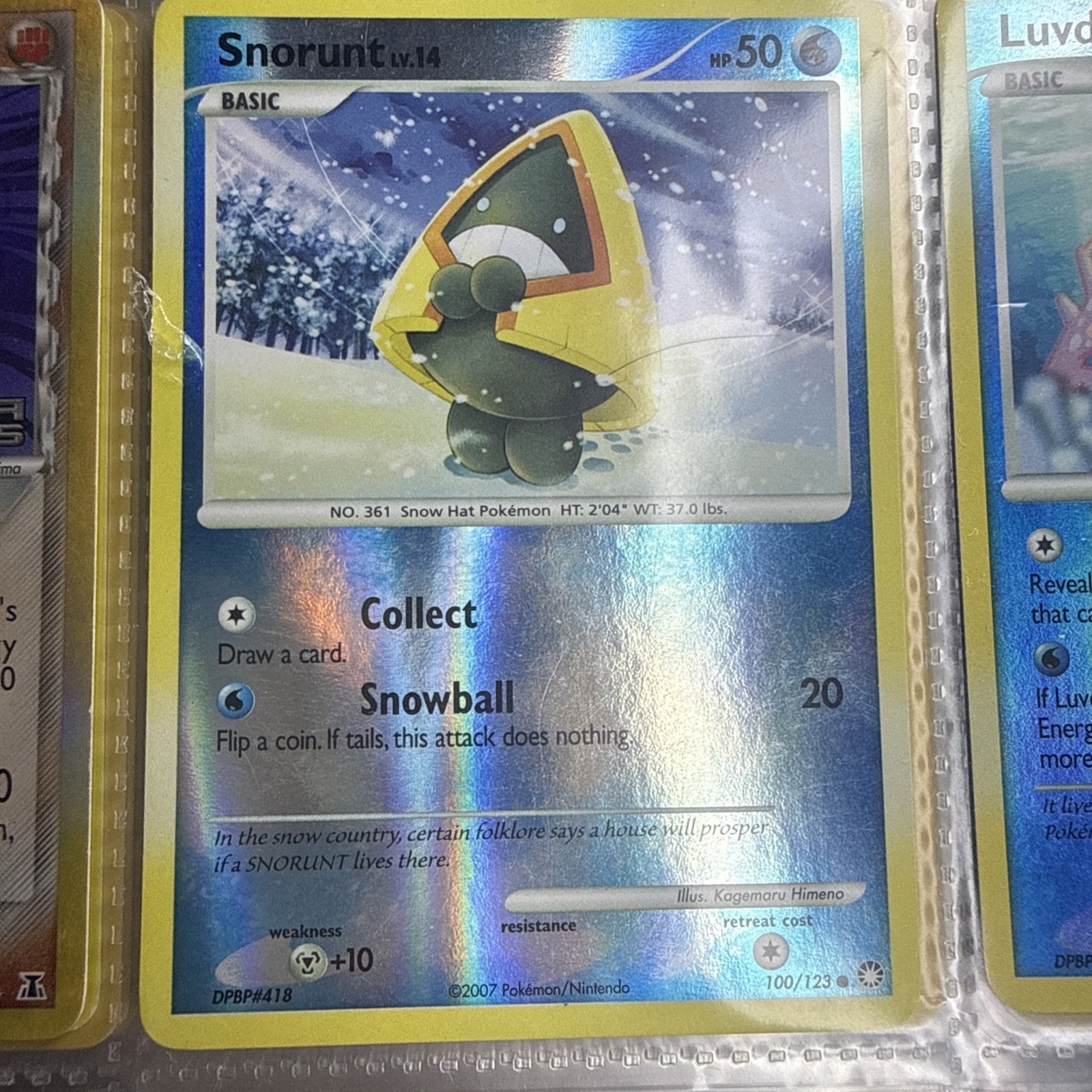Snorunt Holo 100/123 Mysterious Treasures Reverse Holo Pokemon CardTCG