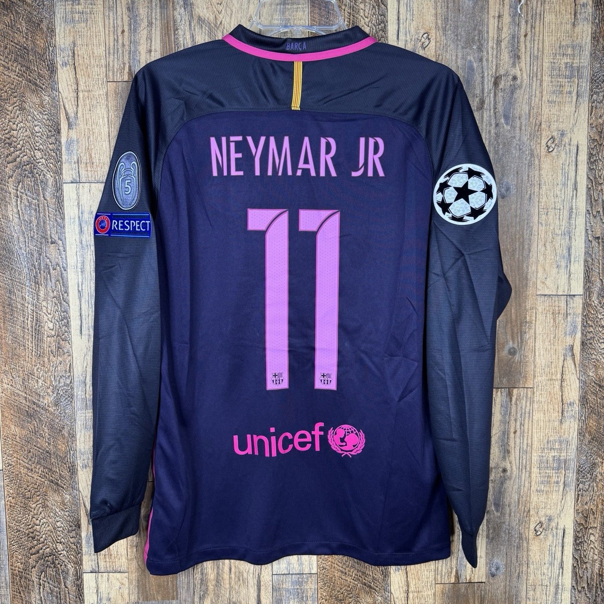 FC Barcelona 2016-17 Away Long Sleeve Soccer Jersey Neymar