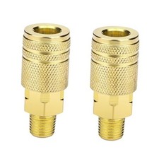 Packs 1/4" NPT M-Style Quick Connect Air Hose Fittings, High Flow Industrial 2