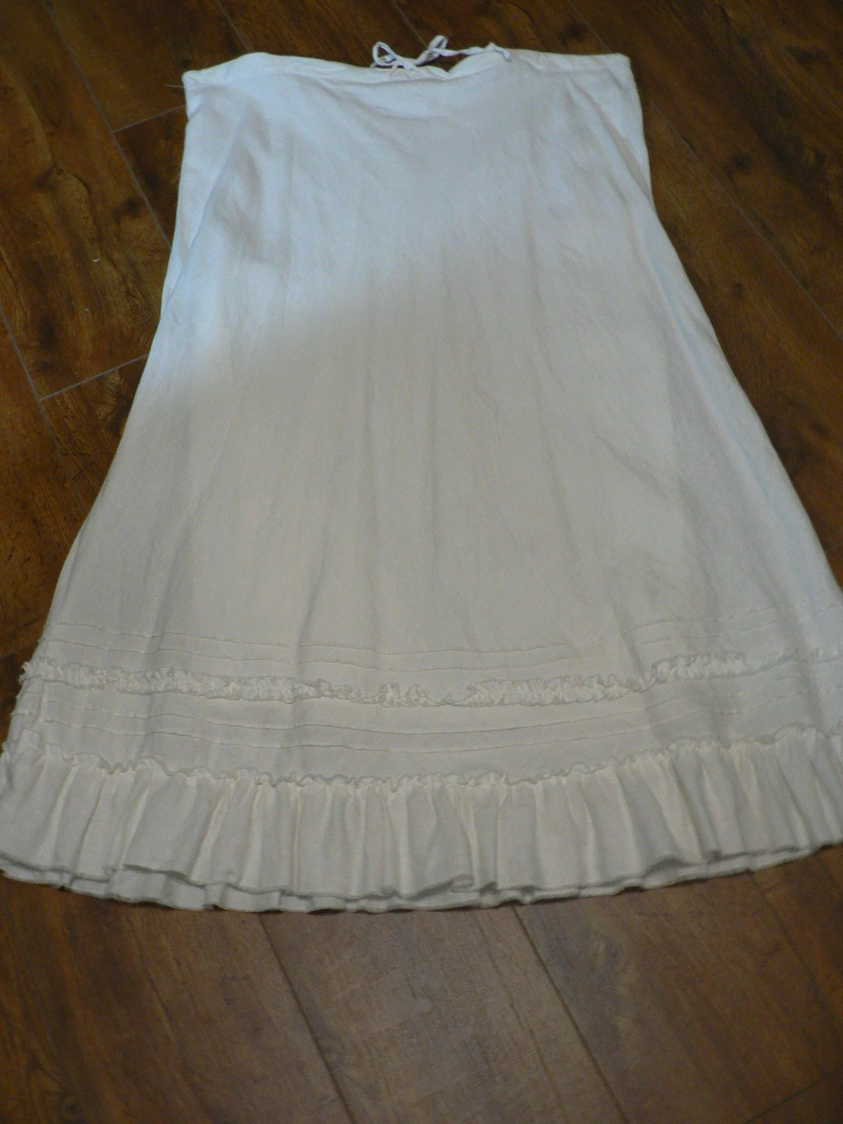 VTG OLD NAVY WOMEN 100% LINEN FULLY LINED WHITE MAXI SKIRT-SZ 18-46"Wx39"L-EUC