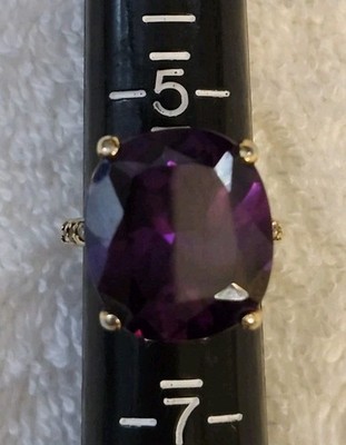 Großer großer Amethyst-Ring im Smaragdschliff Größe 6 wiegt 11 Gramm