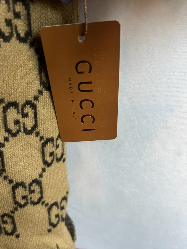 ¡NUEVO! Auténtico Gucci Bufanda Silenciador Estola GG LANA JACQUARD Foto 3 de 4