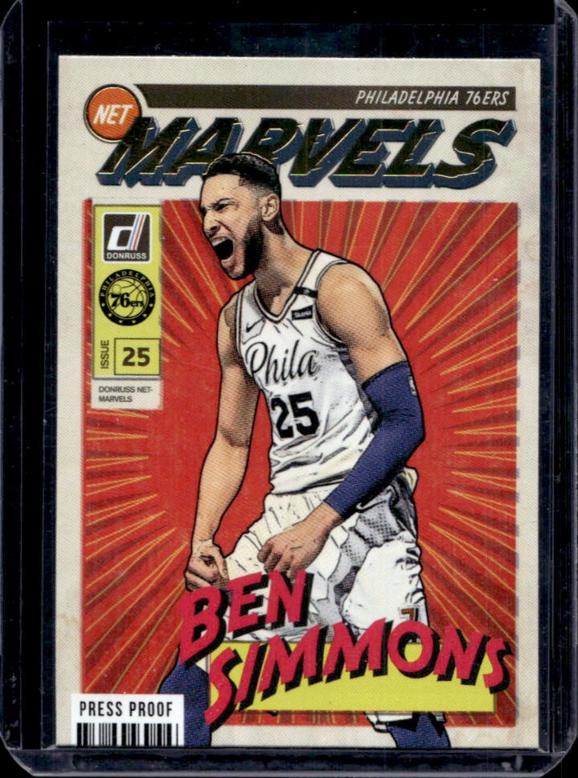 2019-20 Panini Donruss Ben Simmons Net Marvels Press Proof #14 76ers
