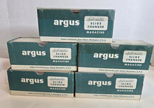 Argus Magazine Slide Changer Thirty Six Slides Lot of Five Trays with Slides