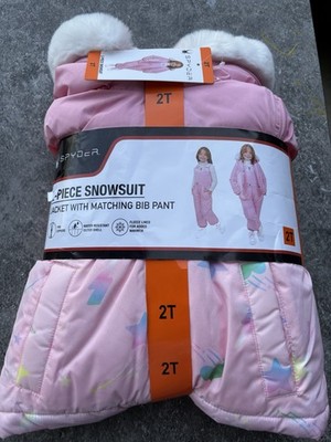 Spyder Kids 2 PC Snowsuit, Jacket with Matching Bib Pant Color: Pink Sz 2T